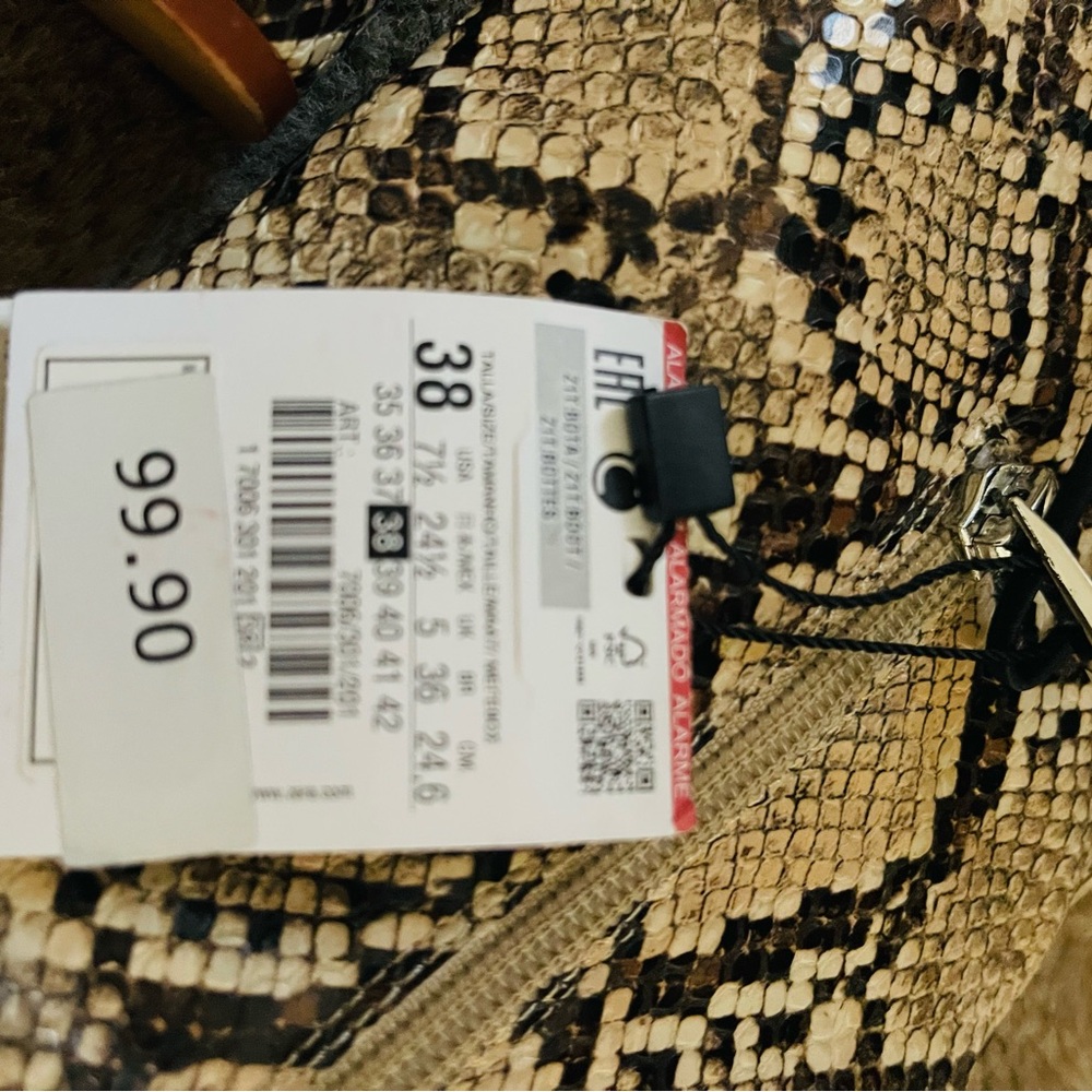 By Zara brand Snake print boots brand new, size shown on this picture